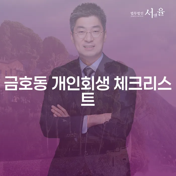 금호동 개인회생 체크리스트