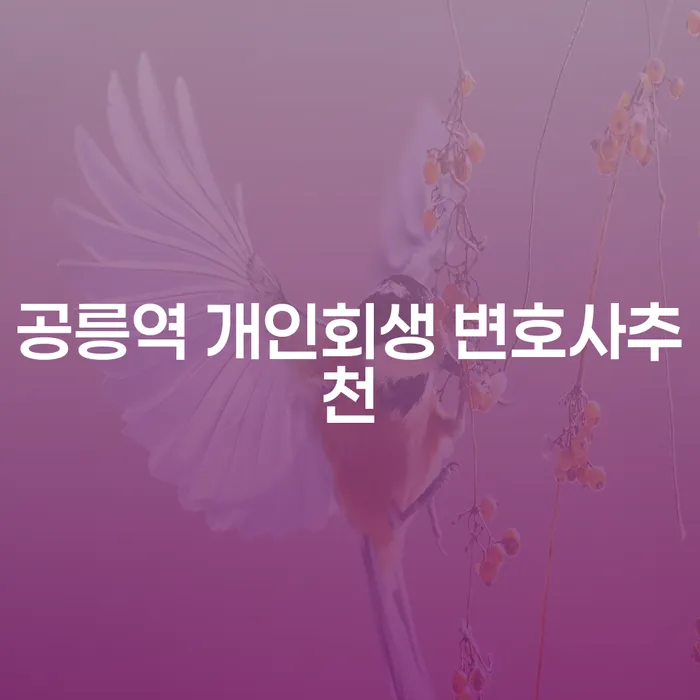 공릉역 개인회생 변호사추천