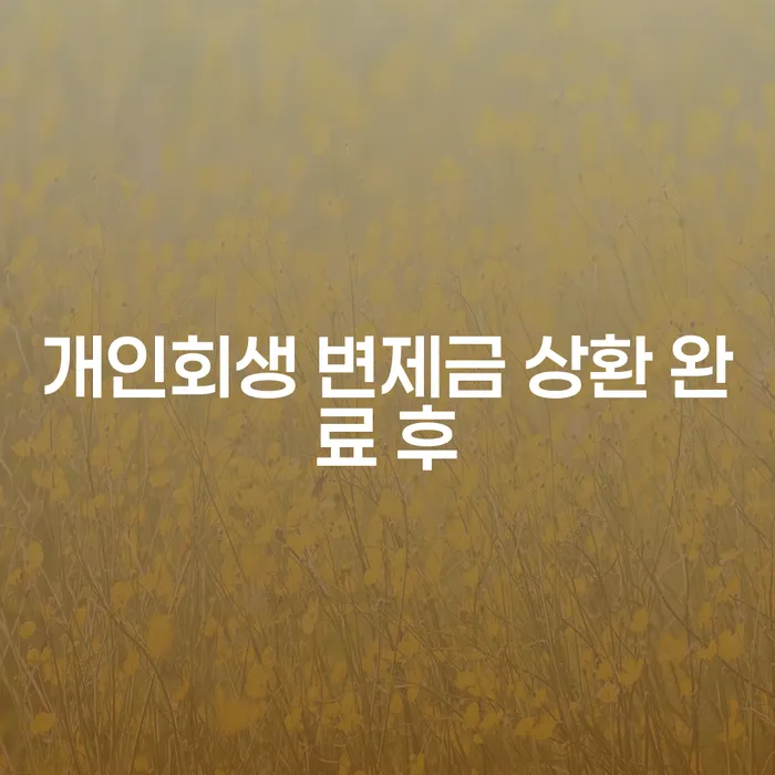 개인회생 변제금 상환 완료 후, 이제 어떻게 해야 할까요?