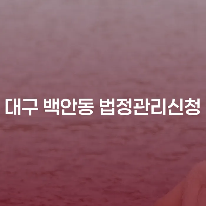 대구 백안동에서 법정관리신청을 고려할 때 알아야 할 사항은 무엇인가요?